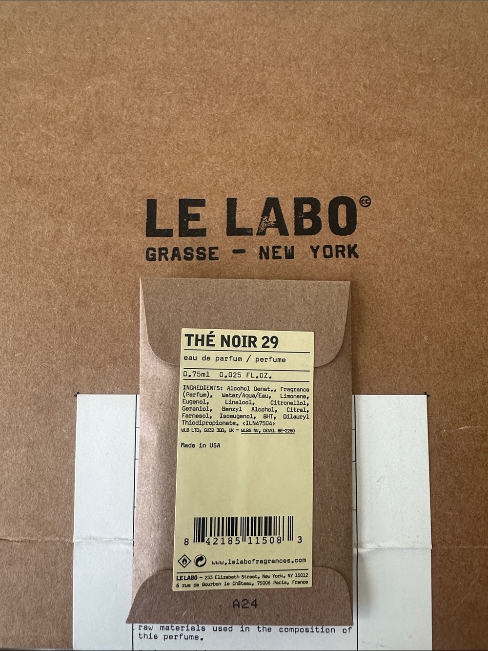 Le Labo Brown & Cream Thé Noir 29 Sample Packet
